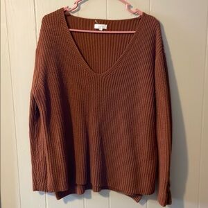 La Miel Burnt Orange Oversized Sweater